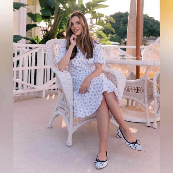 Gal Meets Glam X Margaux - The Pointe Ballet Flats in Blue Toile SOLD OUT STYLE - Picture 6 of 11
